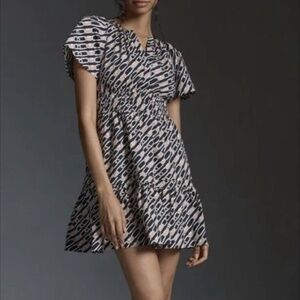 Anthropologie The Somerset Mini Dark Blue Dress Small Petite